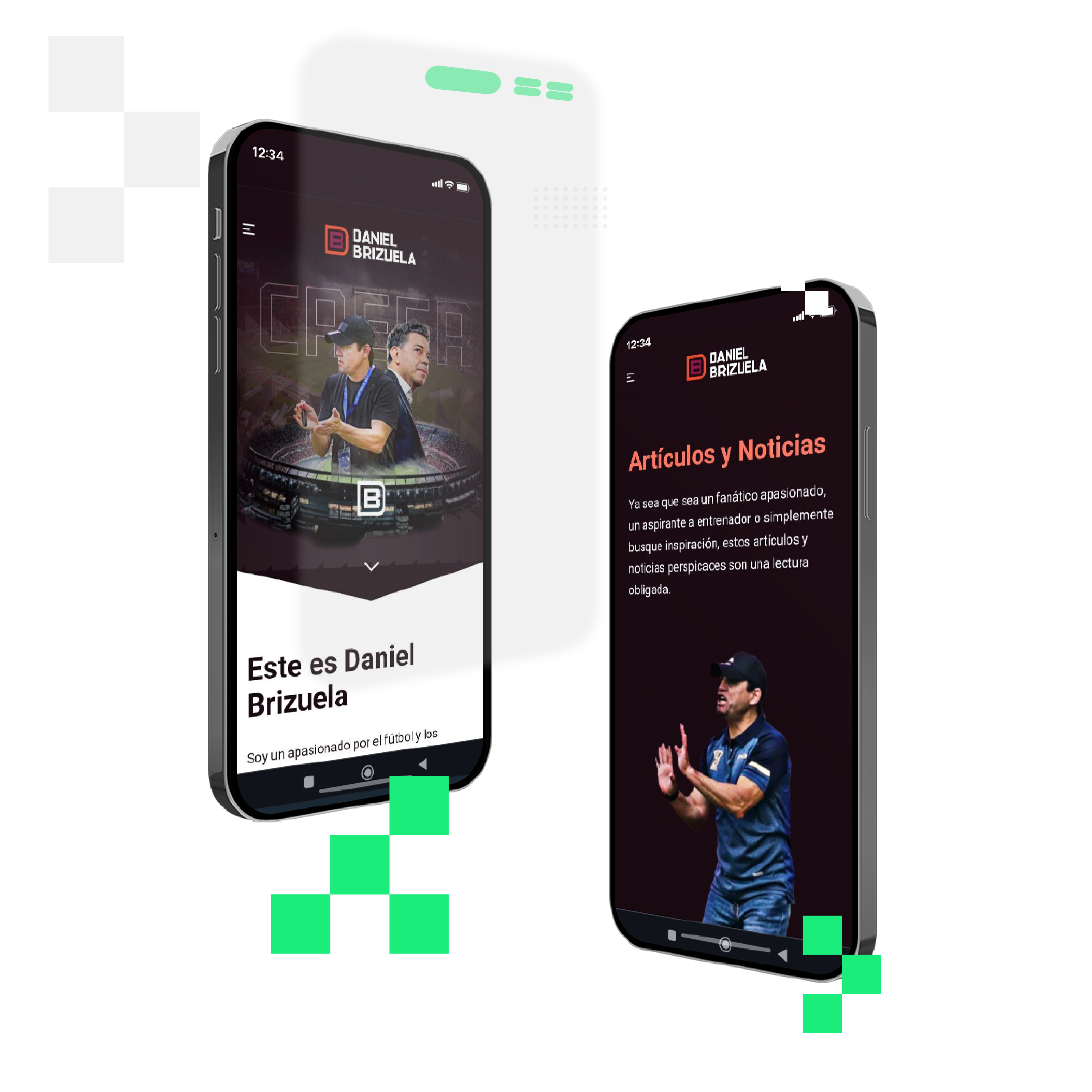 Mockup en laptop del Sitio Web de Daniel Brizuela