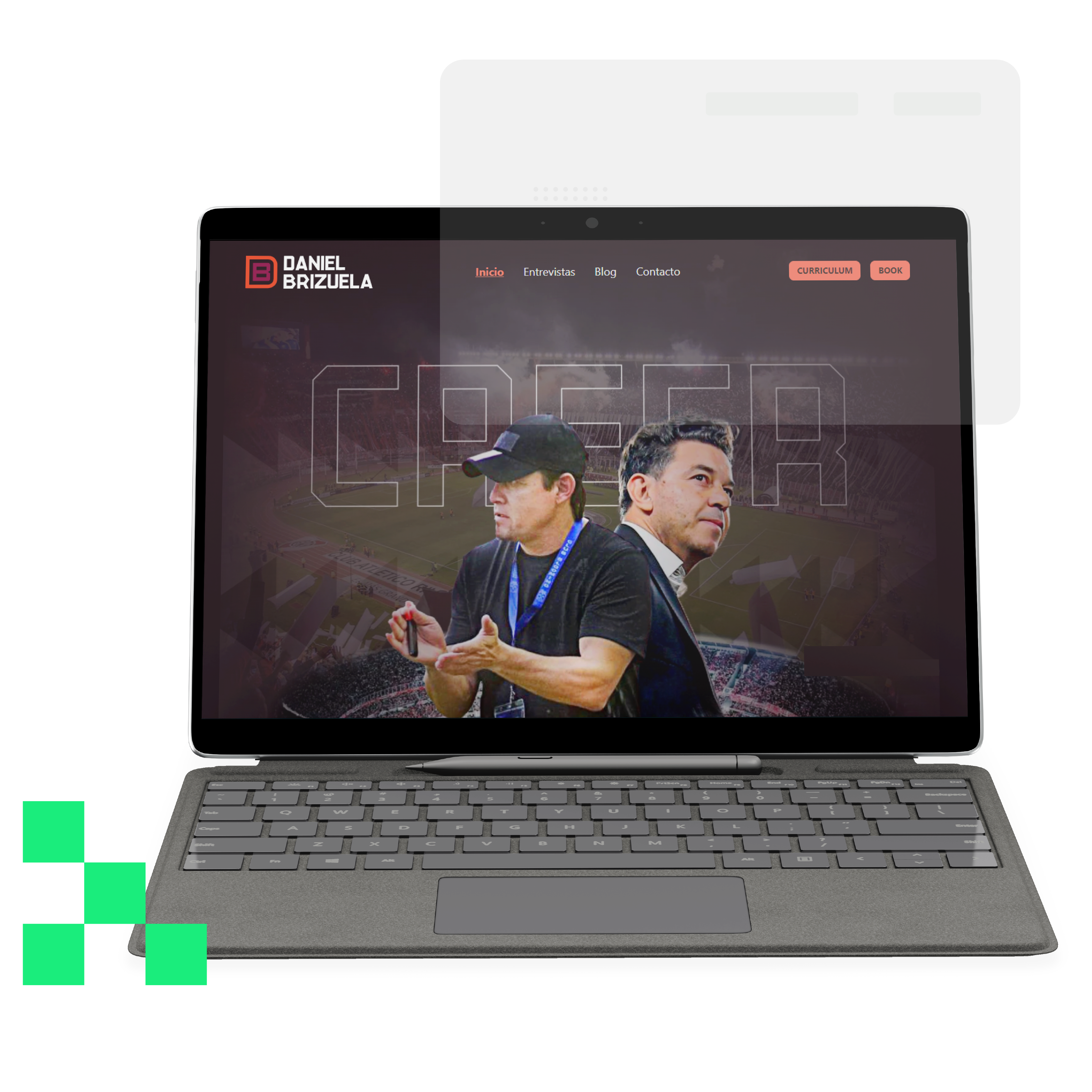 Mockup Mobile del Sitio Web de Daniel Brizuela